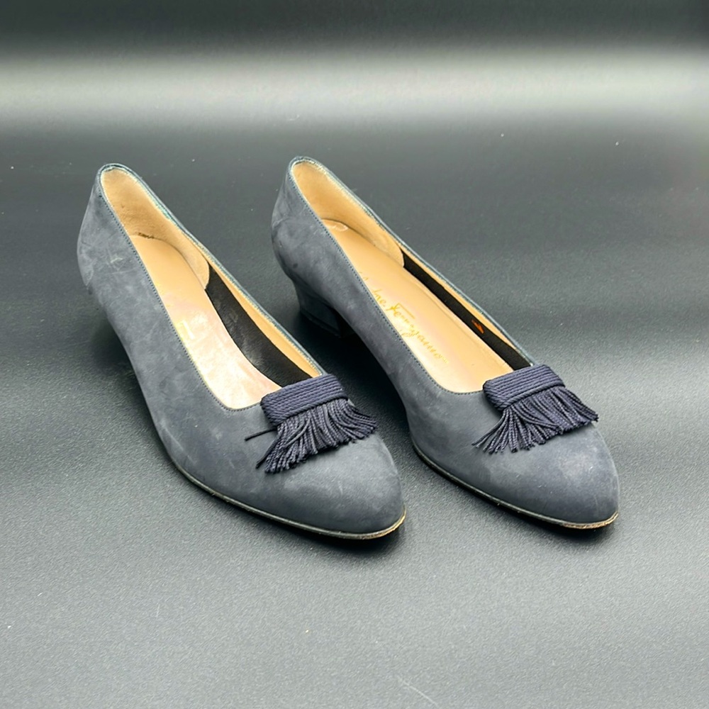 Vintage Salvatore Ferragamo Suede with Tassel heel